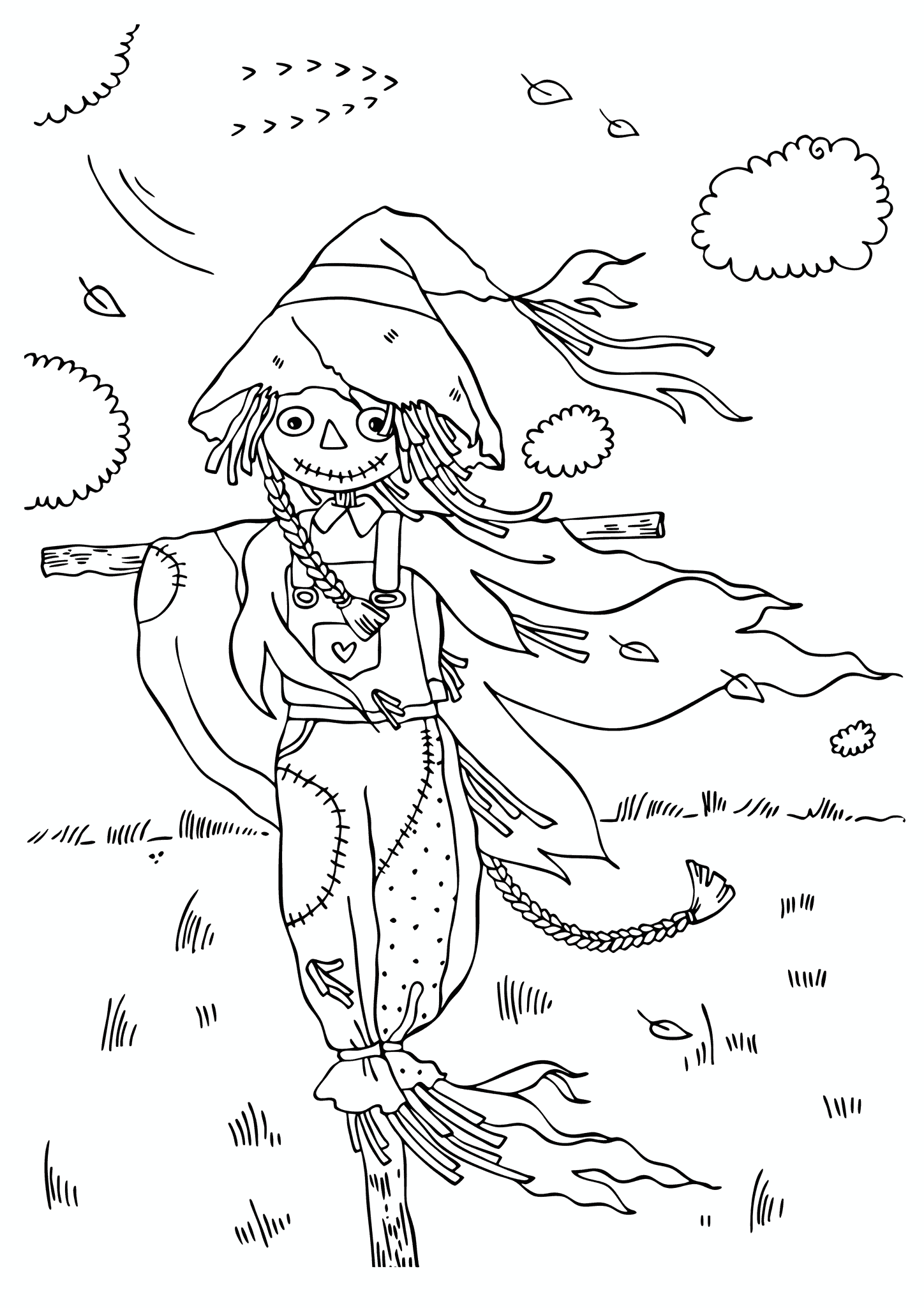 Autumn: Scarecrow with Pigtails