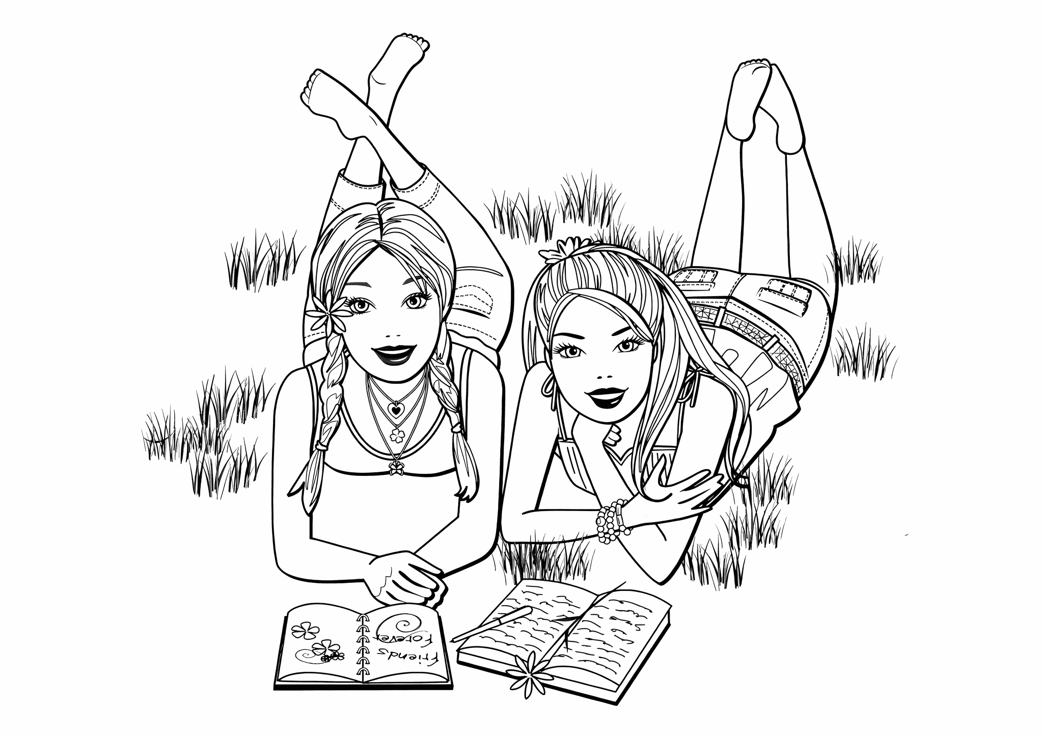 Barbie Reading on the Lawn