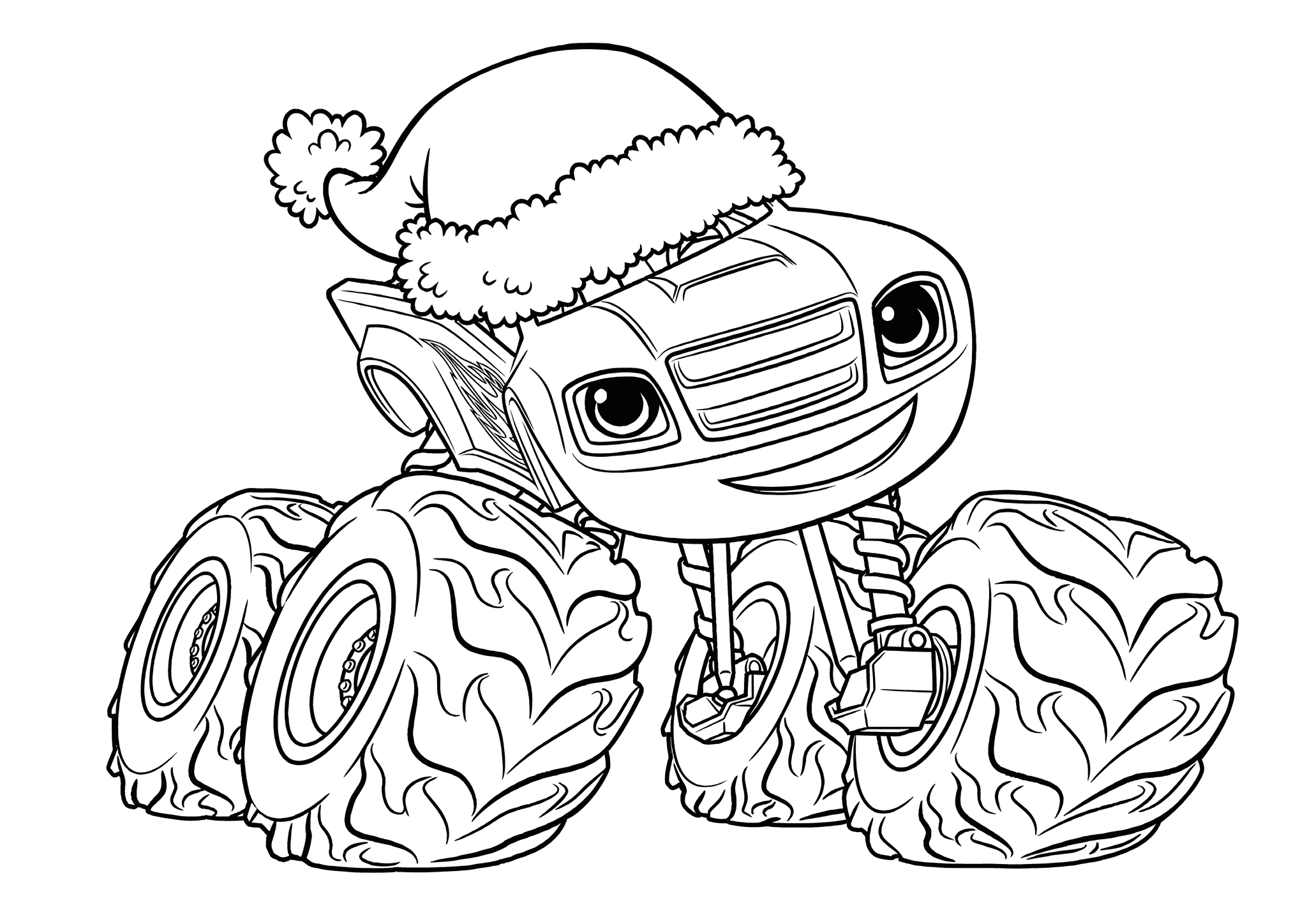 Blaze: Flash in Christmas Hat