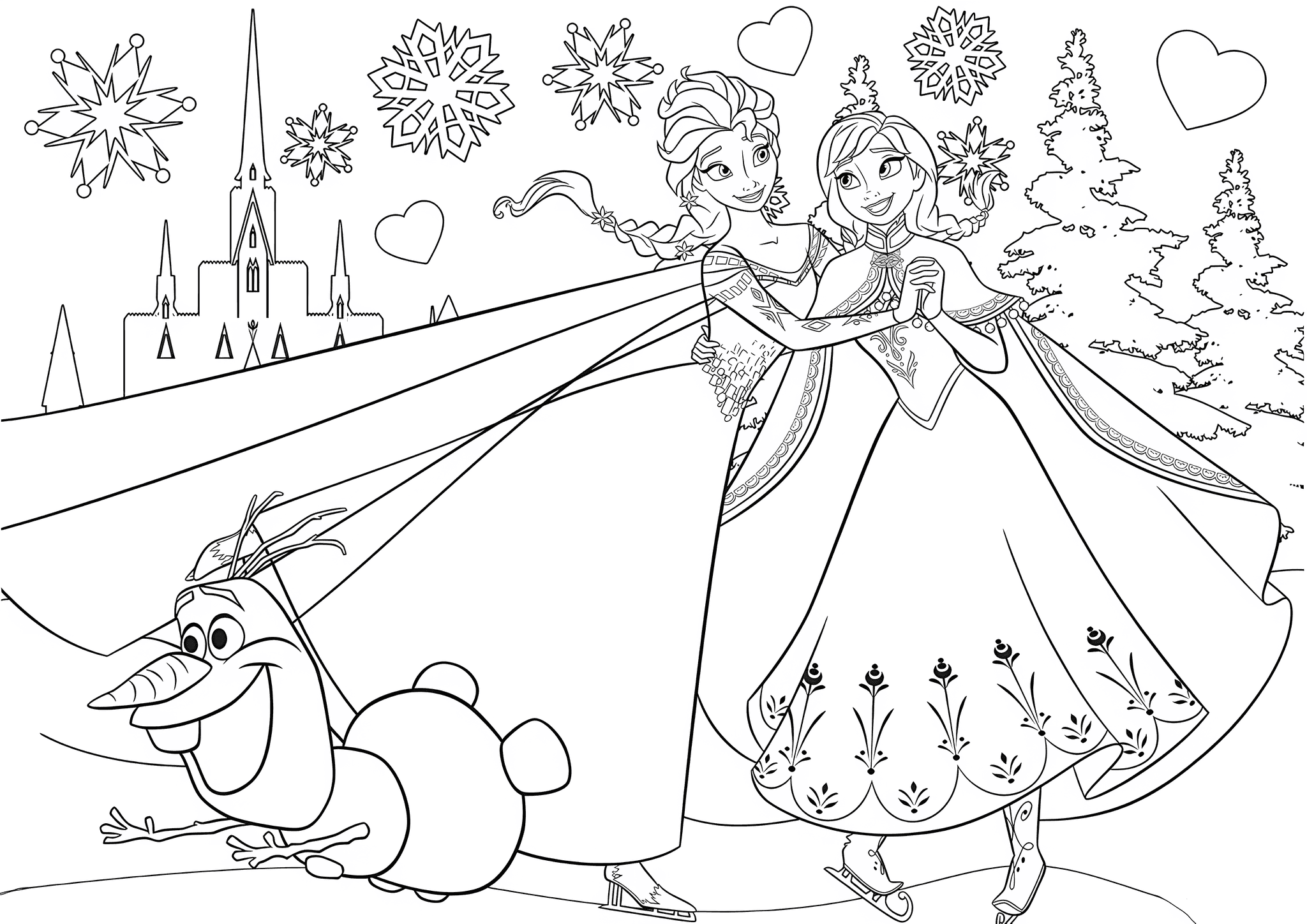 Anna and Elsa (frozen) at the Skating Rink