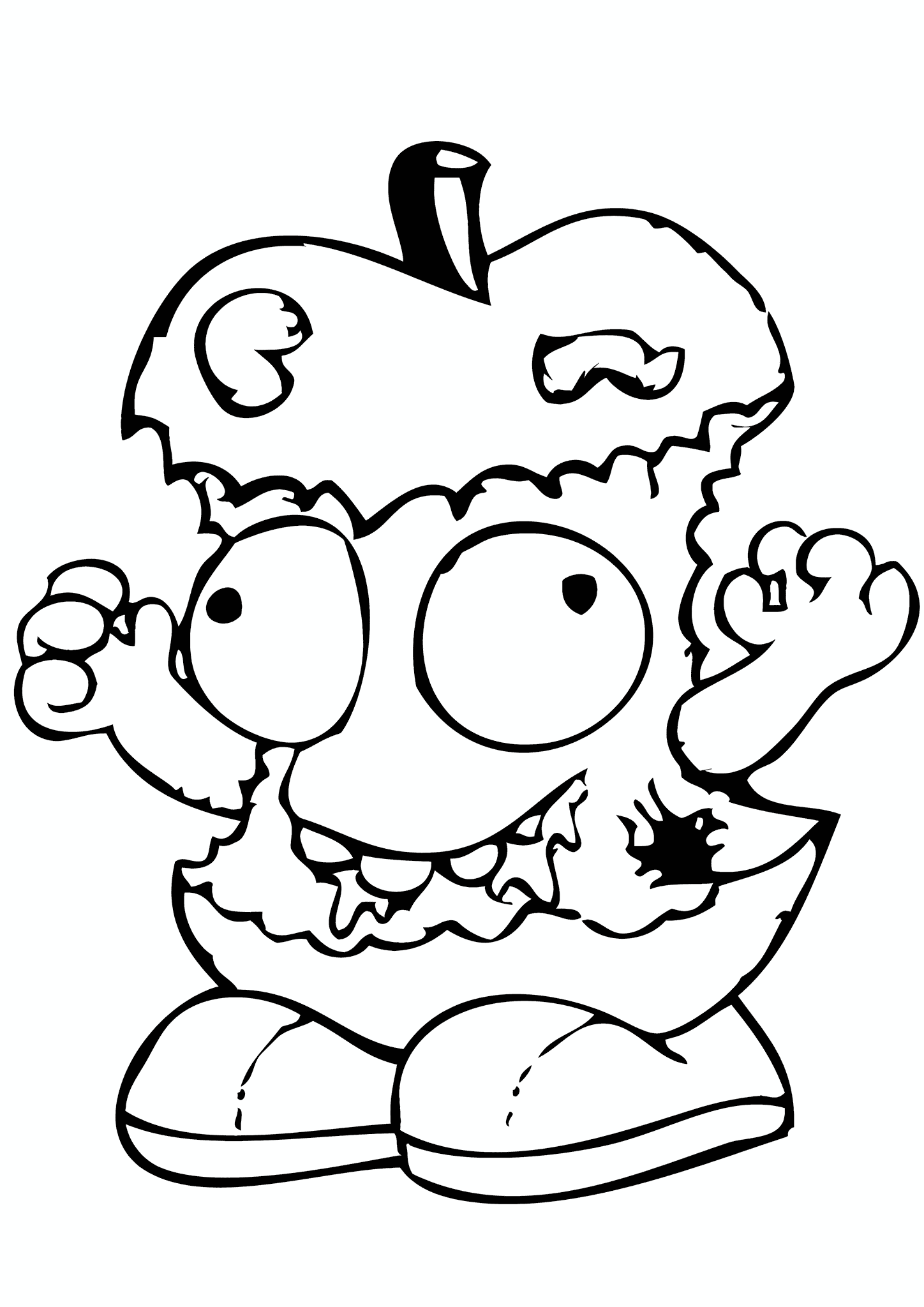 A Cartoon Stump Apple