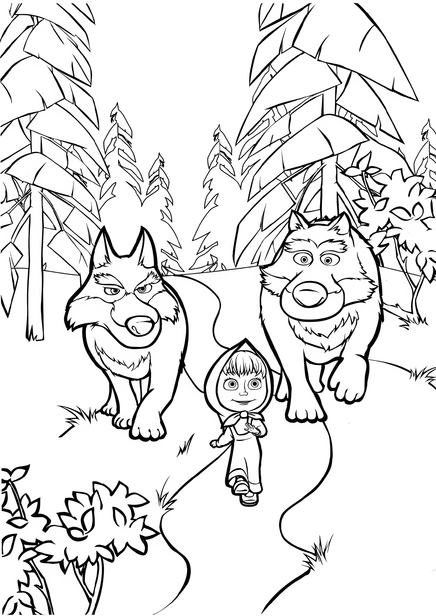 Masha and the Bear: Girl and Wolves