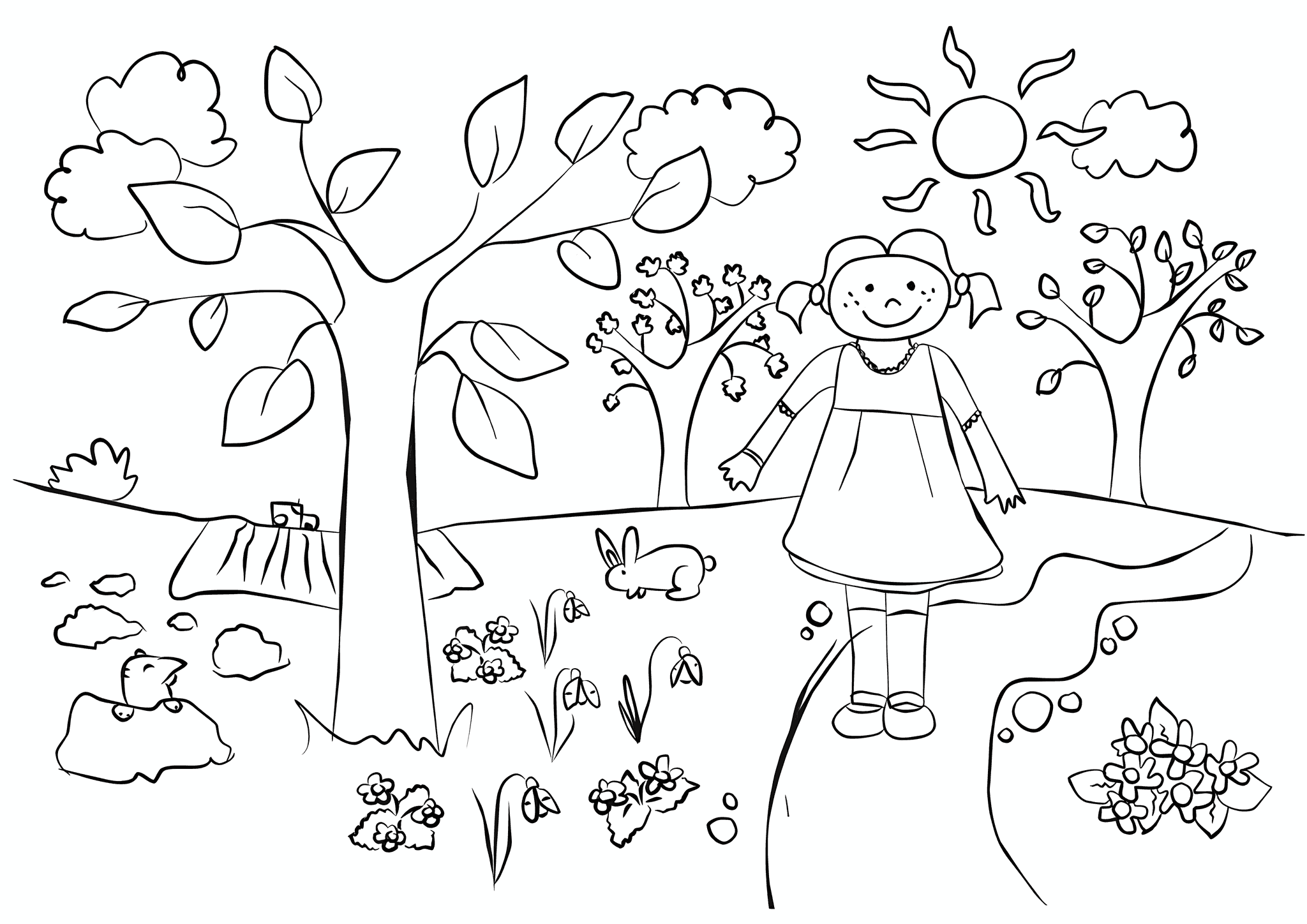 Spring: Girl on the Path