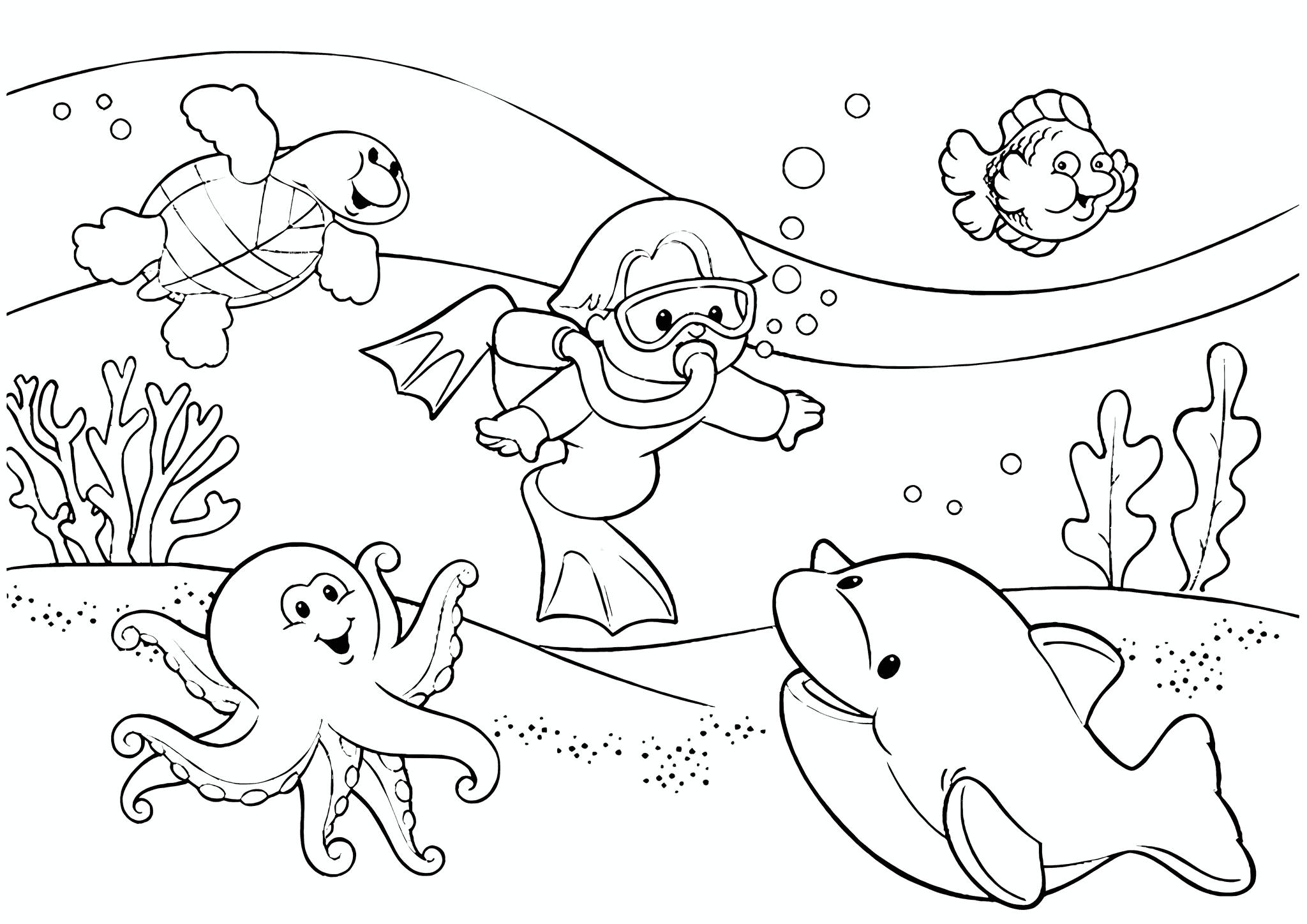 Summer: Boy Dives Into the Underwater Kingdom