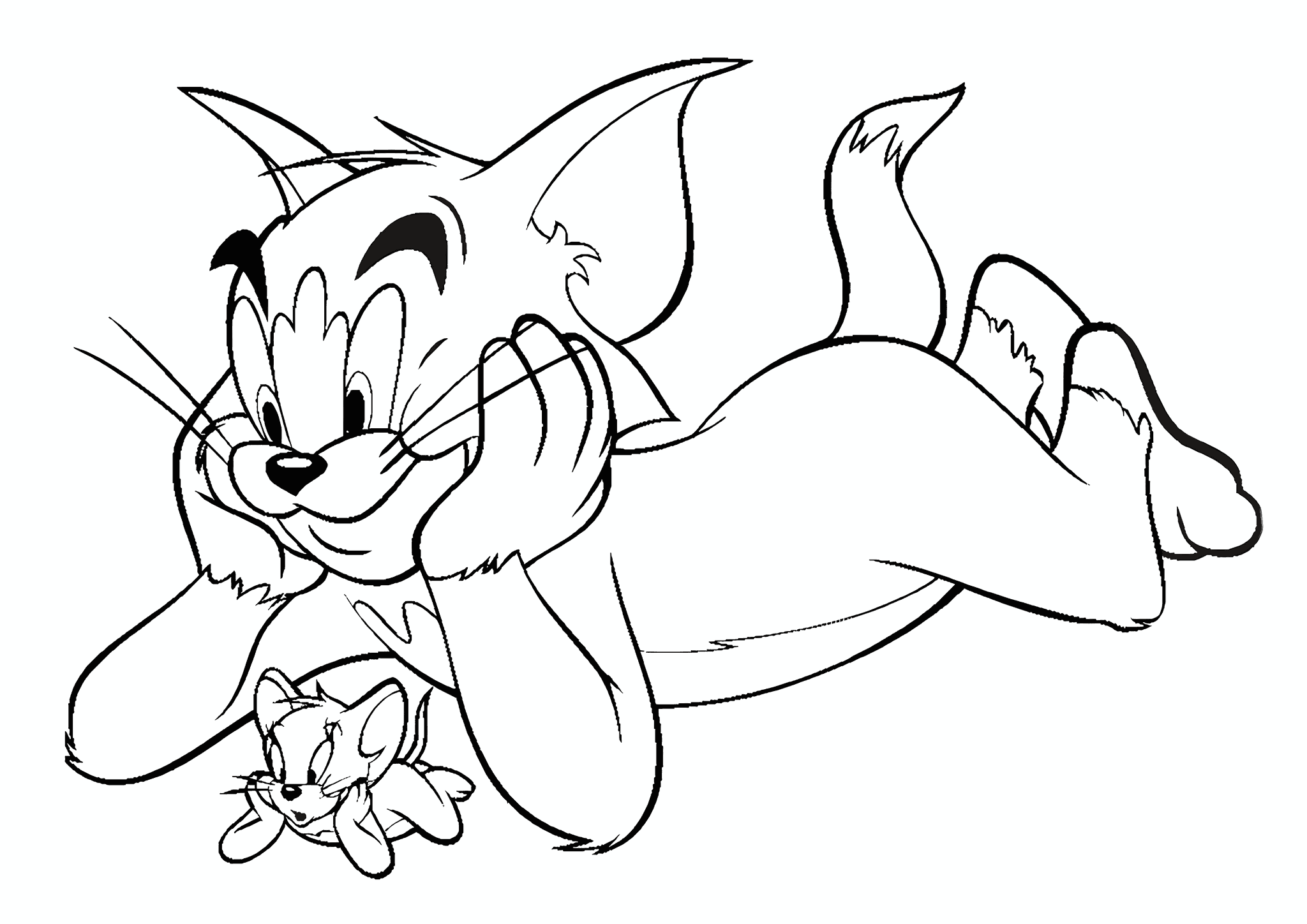 Tom and Jerry Watching Tv Together