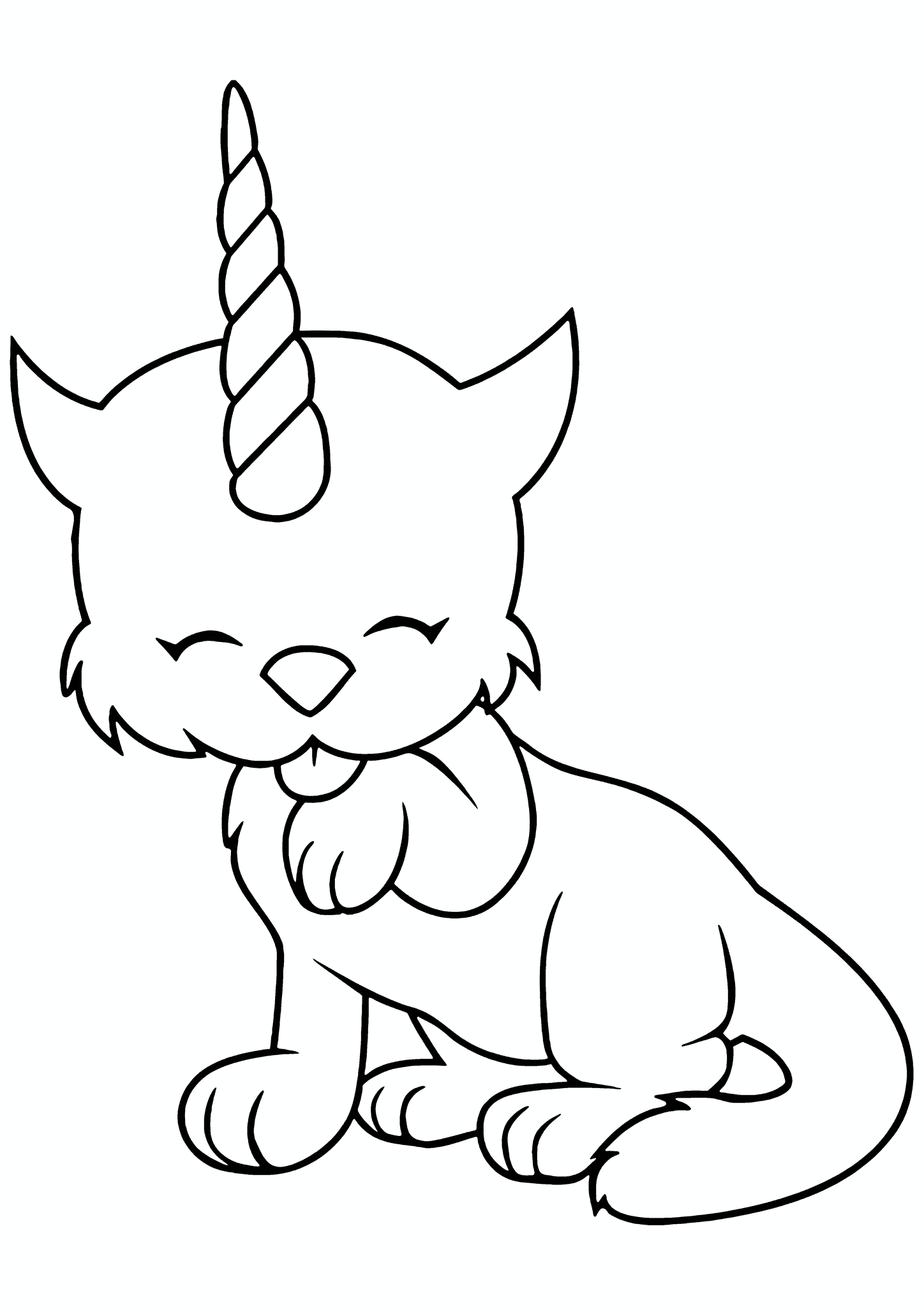Washing Time for Unicorn Cat