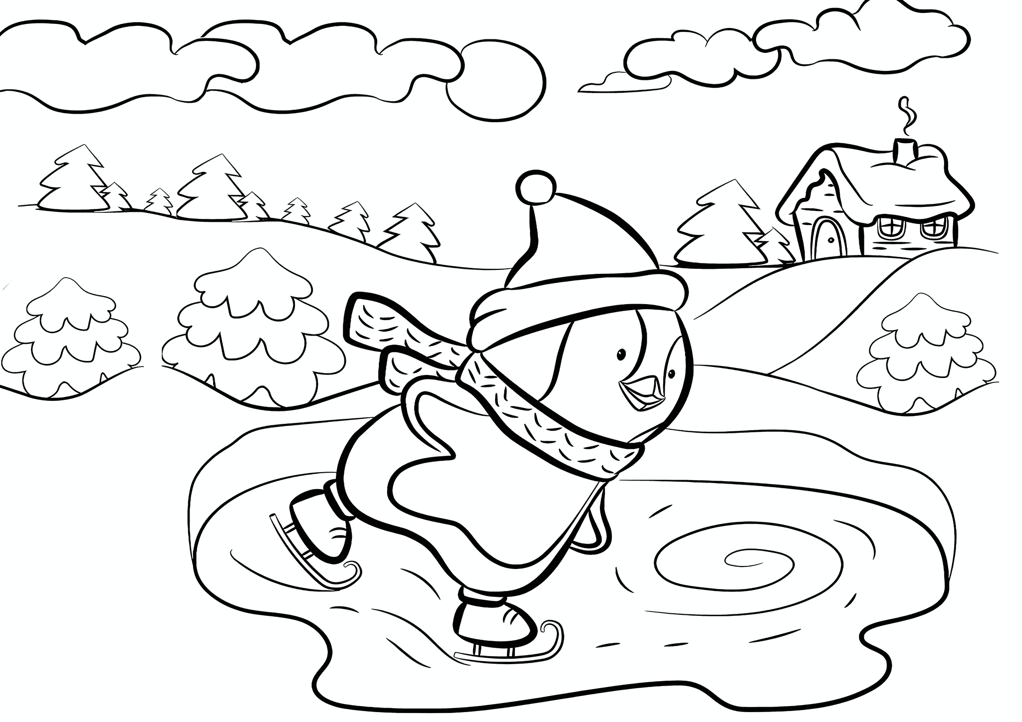 Winter: Penguin at the Rink