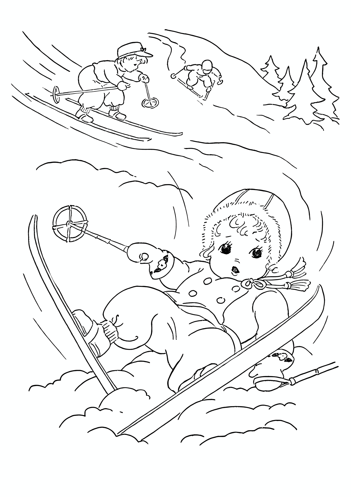 Winter: Funny Skiing Fall