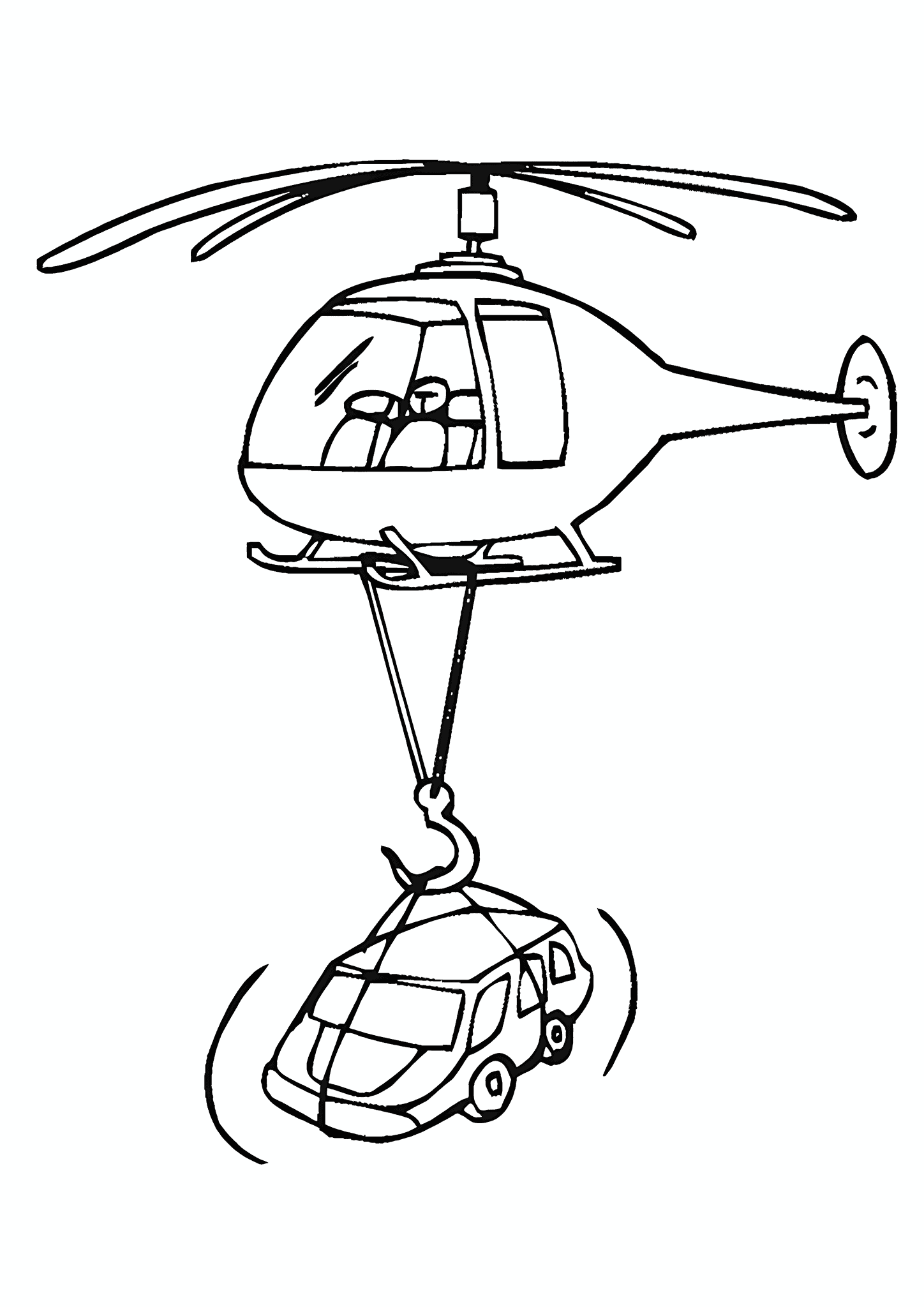 Helicopter Transporting the Vehicle